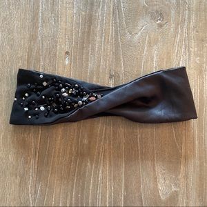NEW! Black Embellished Bead Twisted Headband